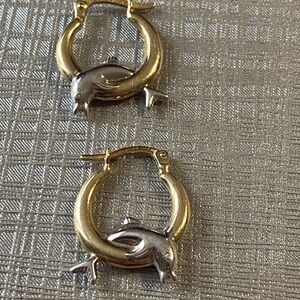 10k two tone earrings